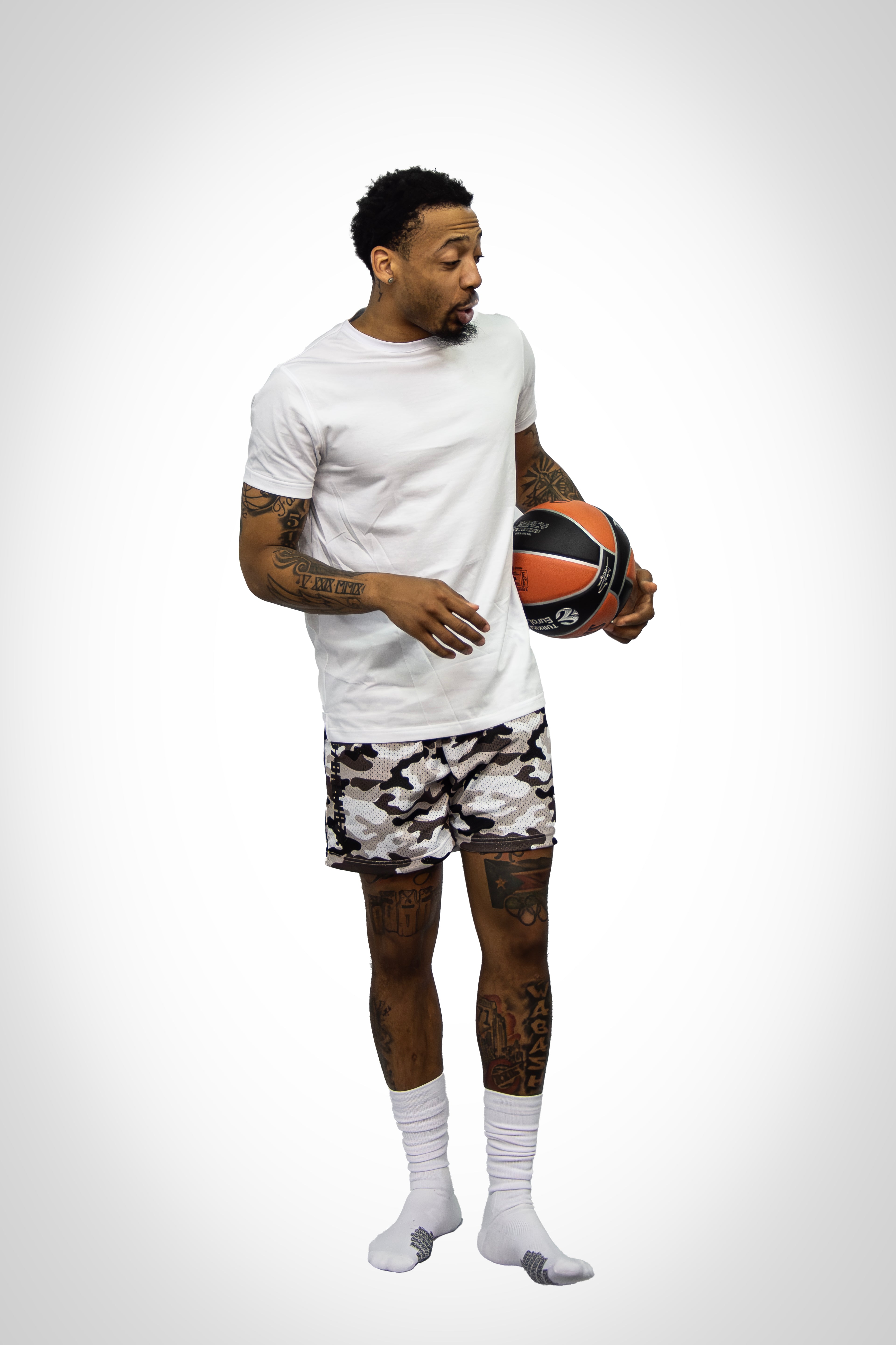 Mesh Gray Camo Travel Shorts