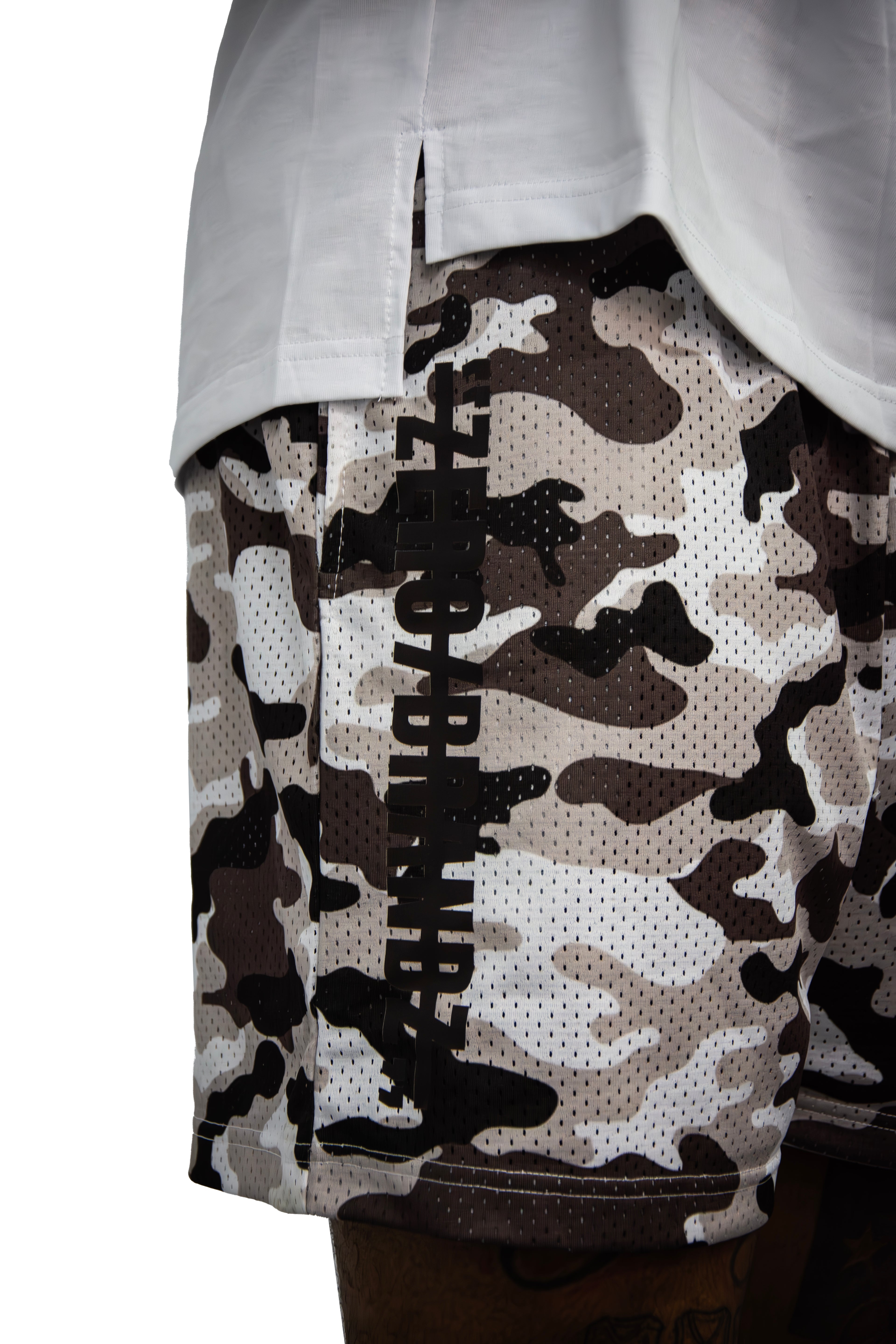 Mesh Gray Camo Travel Shorts