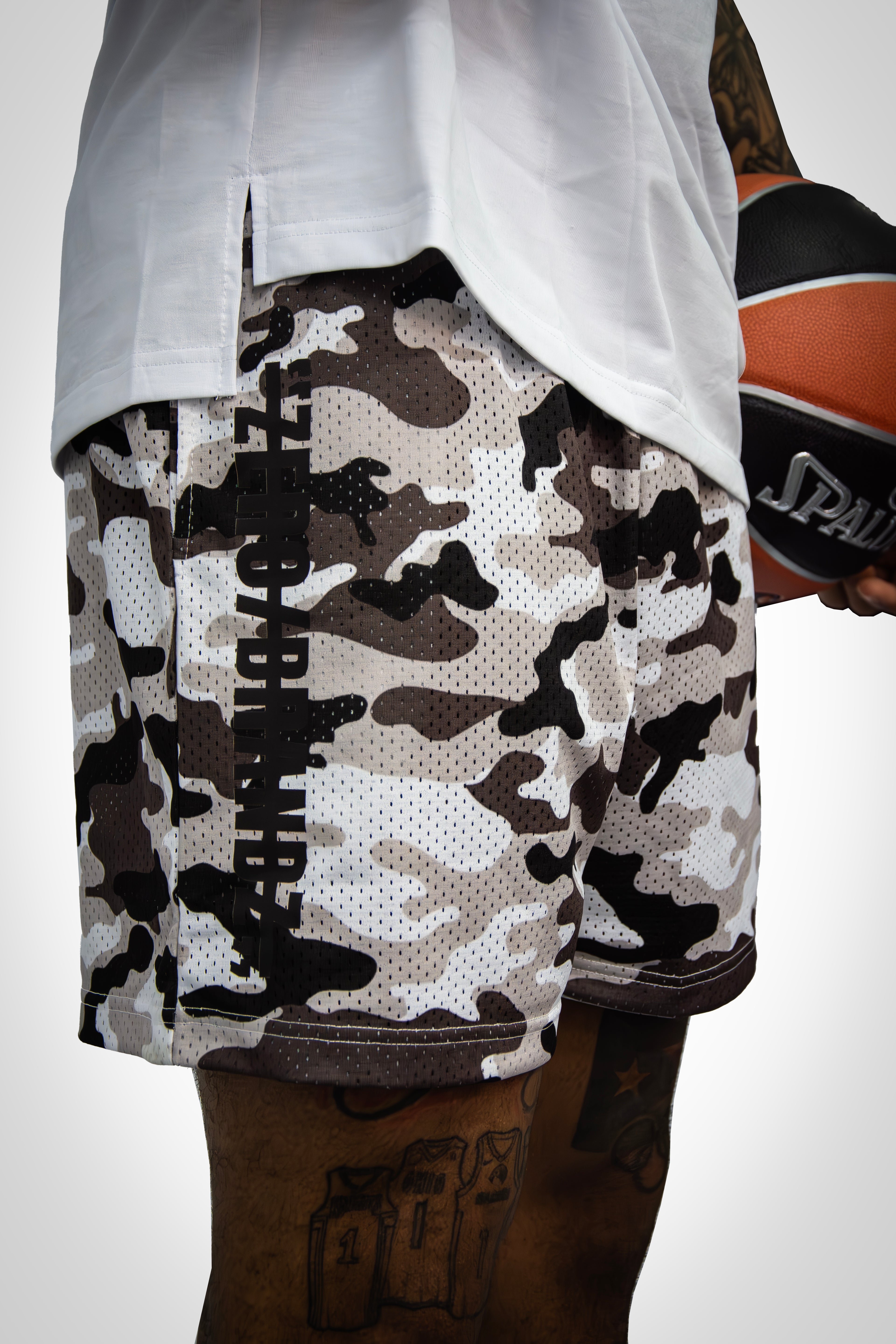 Mesh Gray Camo Travel Shorts
