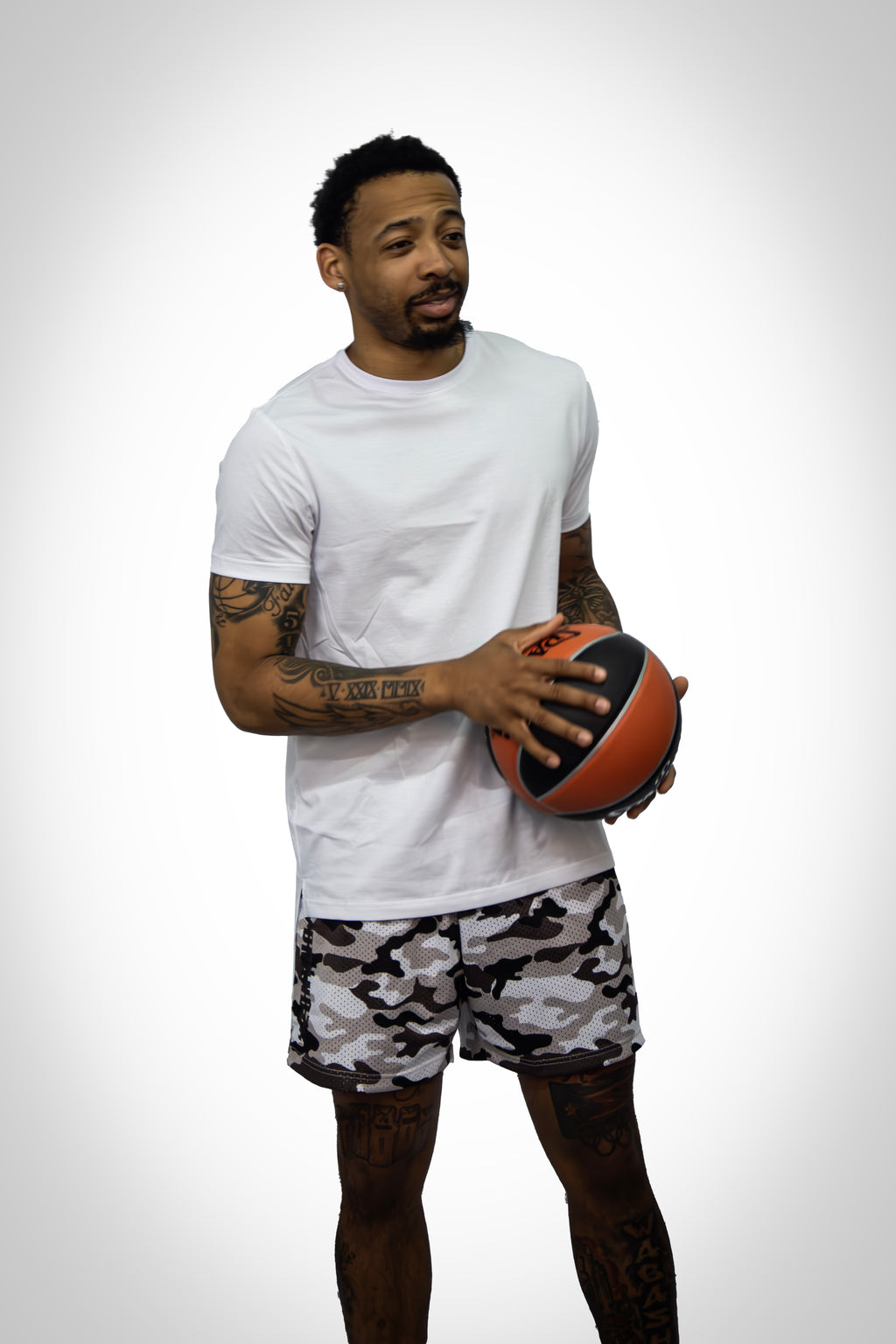 Mesh Gray Camo Travel Shorts